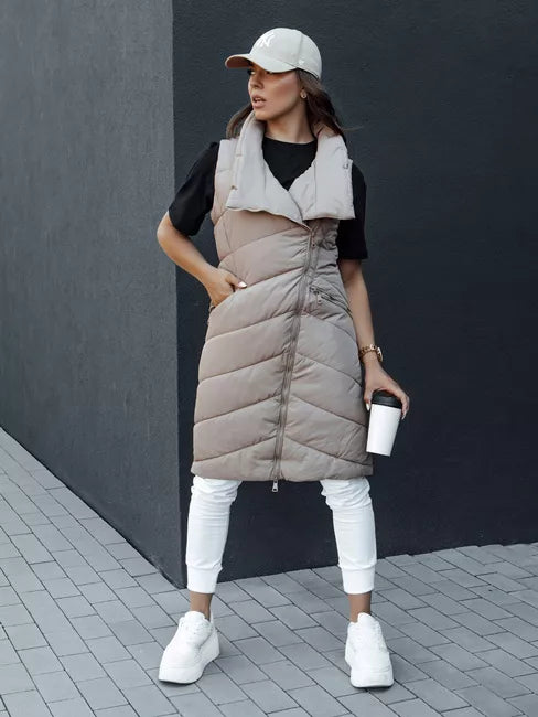 Moteriškas rusva liemenė be gobtuvo Serkis