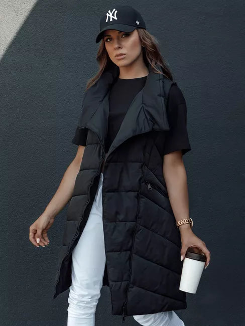 Moteriškas juoda liemenė be gobtuvo Serkis