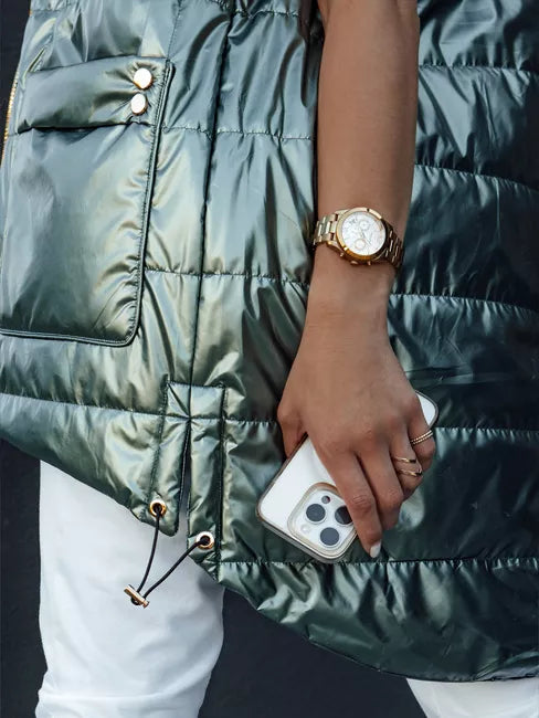 Moteriška žalia blizgi liemenė Jess