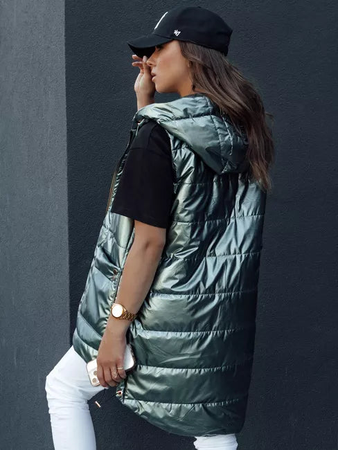 Moteriška žalia blizgi liemenė Jess