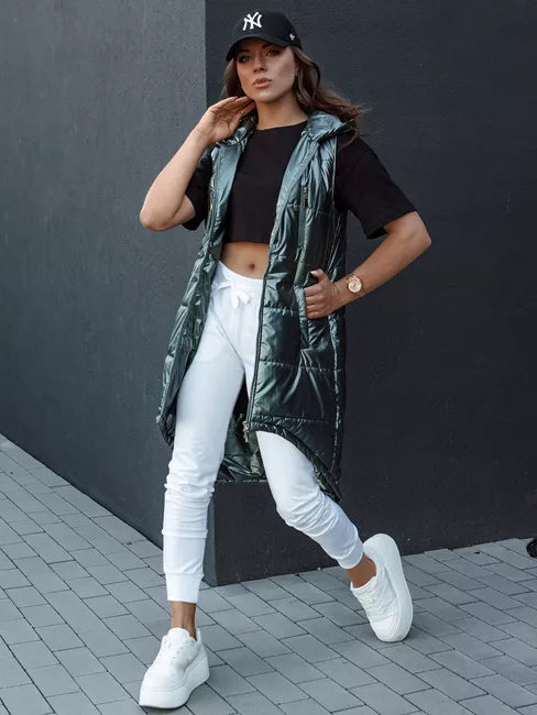 Moteriška žalia ilga liemenė Meris