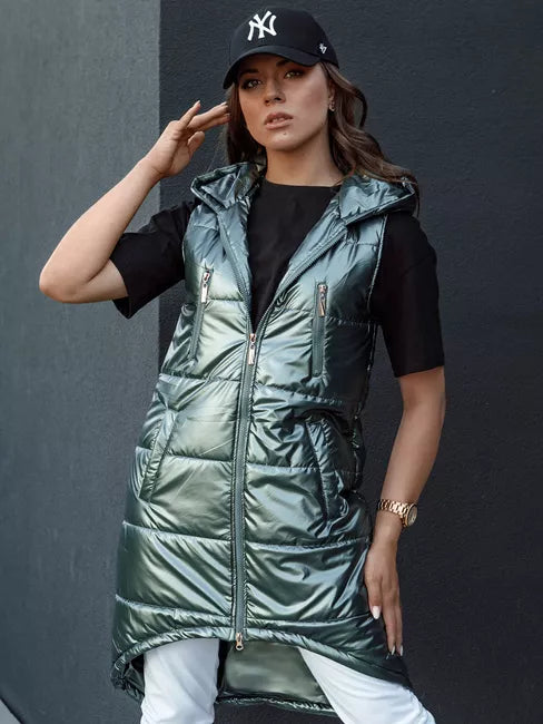 Moteriška žalia ilga liemenė Meris