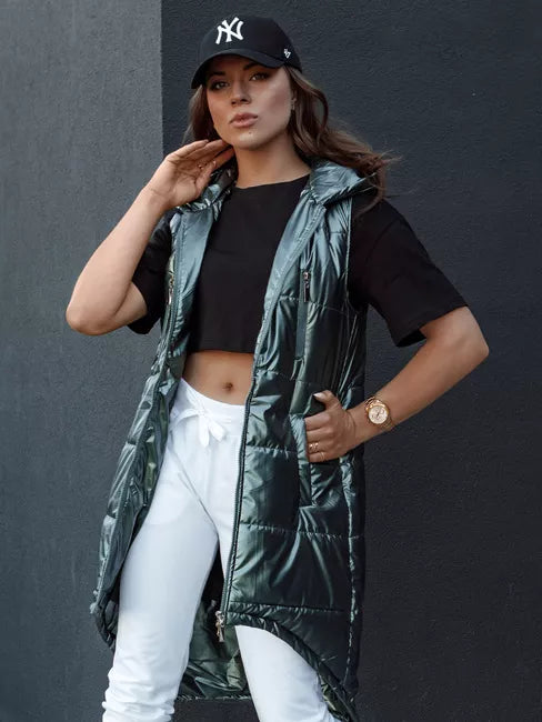 Moteriška žalia ilga liemenė Meris