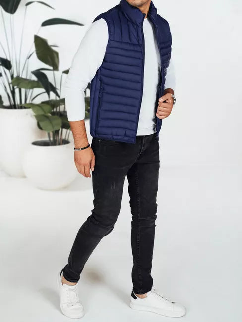 Vyriška tamsiai mėlynos spalvos liemenė Pole