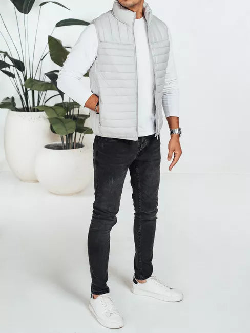 Vyriška šviesiai pilkos spalvos liemenė Pole