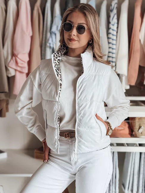 Moteriška balta dvipusė liemenė Puff