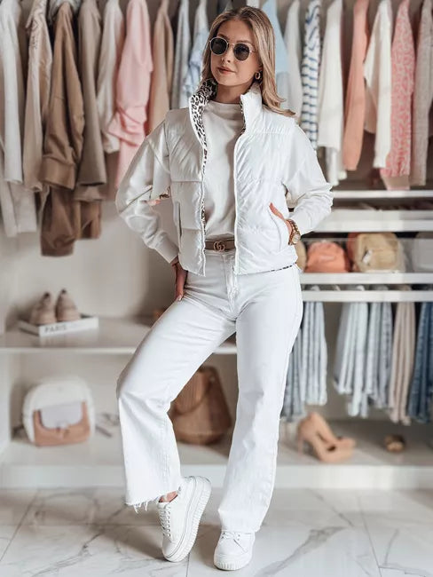 Moteriška balta dvipusė liemenė Puff