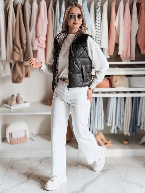 Moteriška juoda dvipusė liemenė Puff