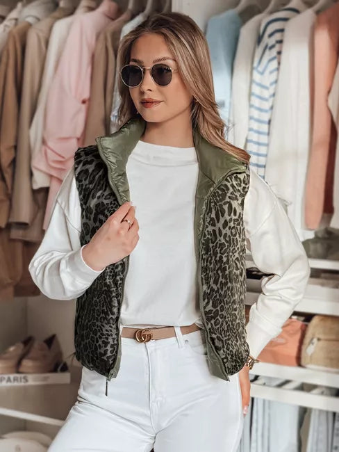 Moteriška žalia dvipusė liemenė Puff