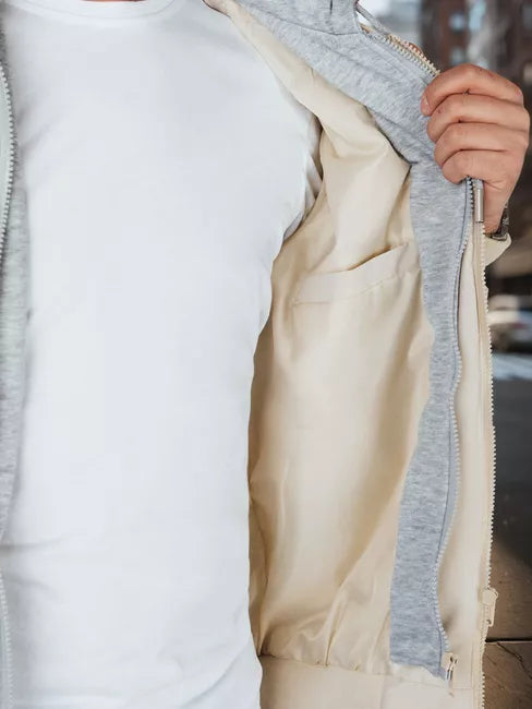 Vyriška baltos spalvos bomber stiliaus striukė Edmin