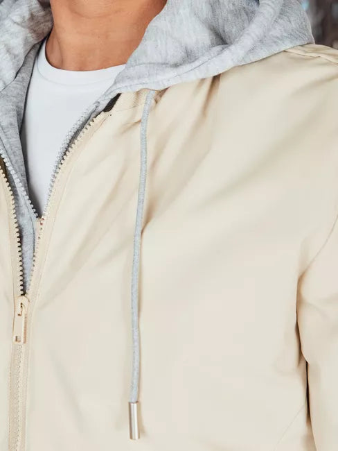 Vyriška baltos spalvos bomber stiliaus striukė Edmin