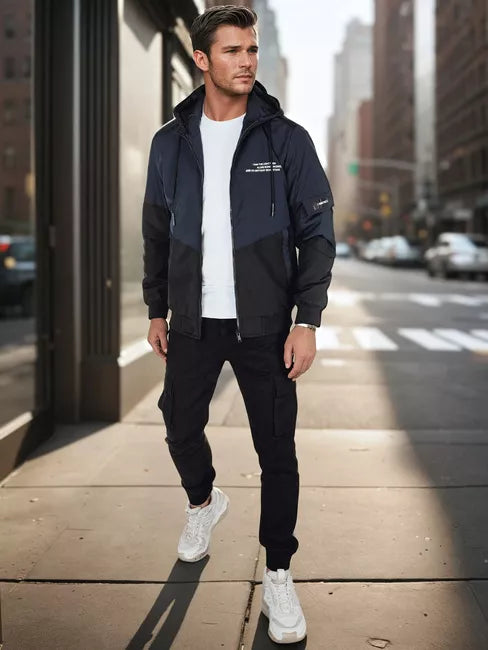 Vyriška tamsiai mėlynos spalvos striukė Mask