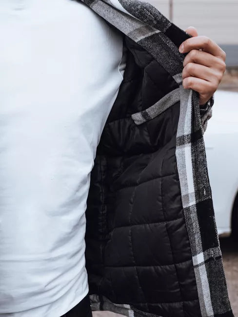 Vyriška juoda striukė su gobtuvu Endrik