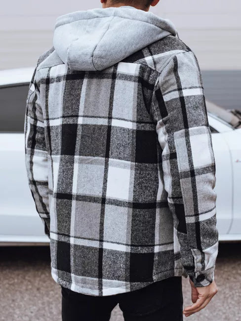 Vyriška juoda striukė su gobtuvu Endrik