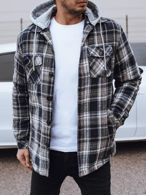 Vyriška pilka striukė su gobtuvu Endrik