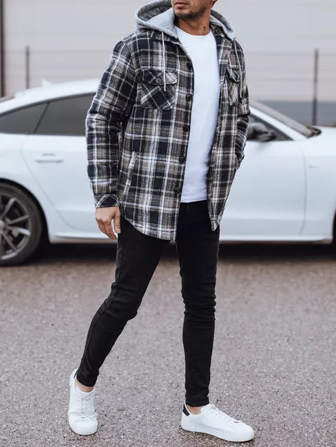 Vyriška pilka striukė su gobtuvu Endrik