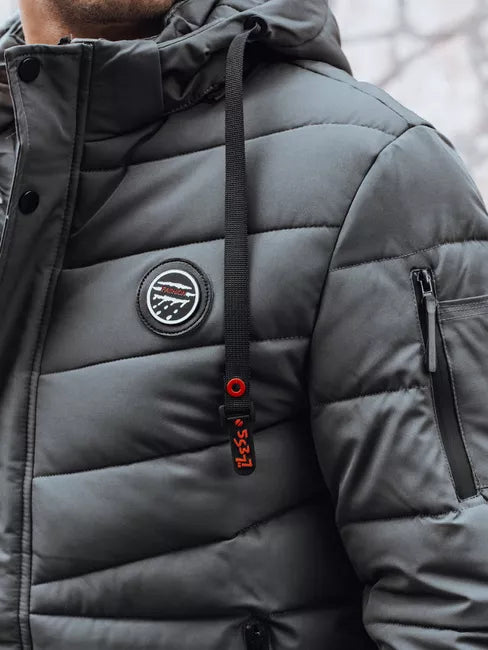 Vyriška tamsiai pilka žieminė striukė Daley