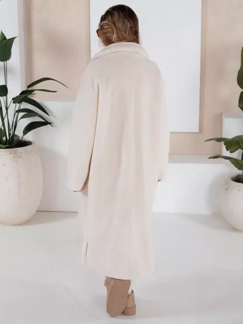 Moteriškas ilgas rusvas žieminis paltas Fabio