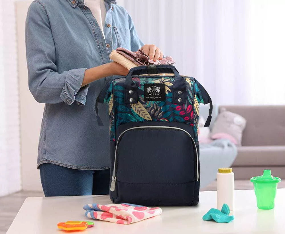 Mėlyna mamos kuprinė su rankenomis Uga