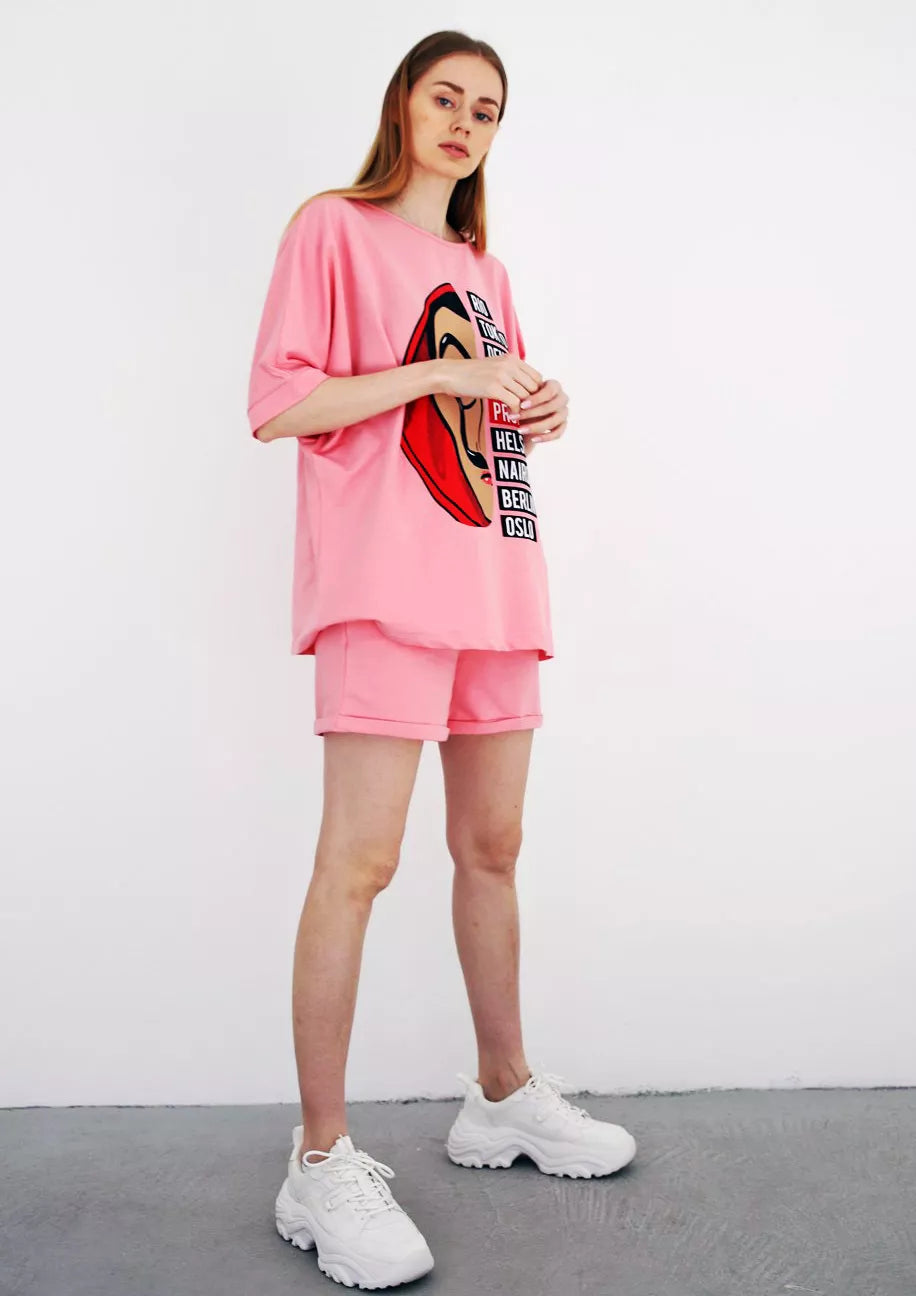 Rožinis moteriškas komplektas Vendetta