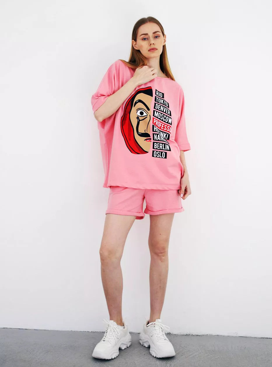 Rožinis moteriškas komplektas Vendetta