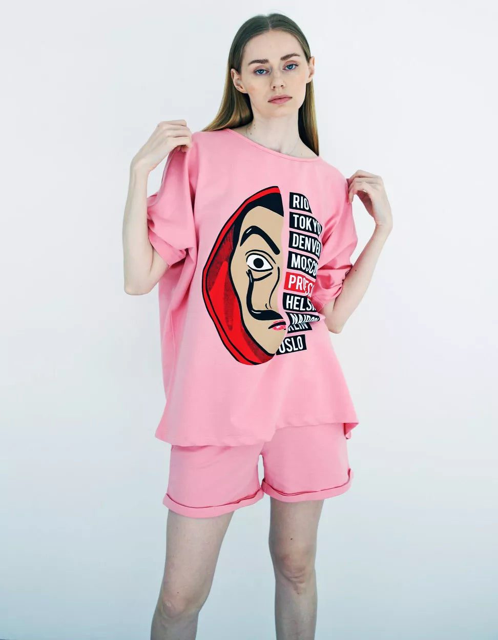 Rožinis moteriškas komplektas Vendetta