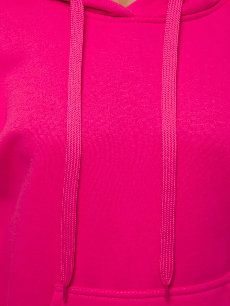 Rožinis moteriškas džemperis su gobtuvu Molin