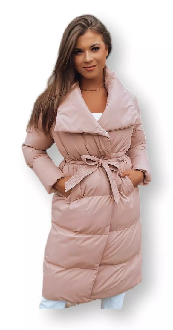 Rožinė moteriška dygsniuota striukė Favi