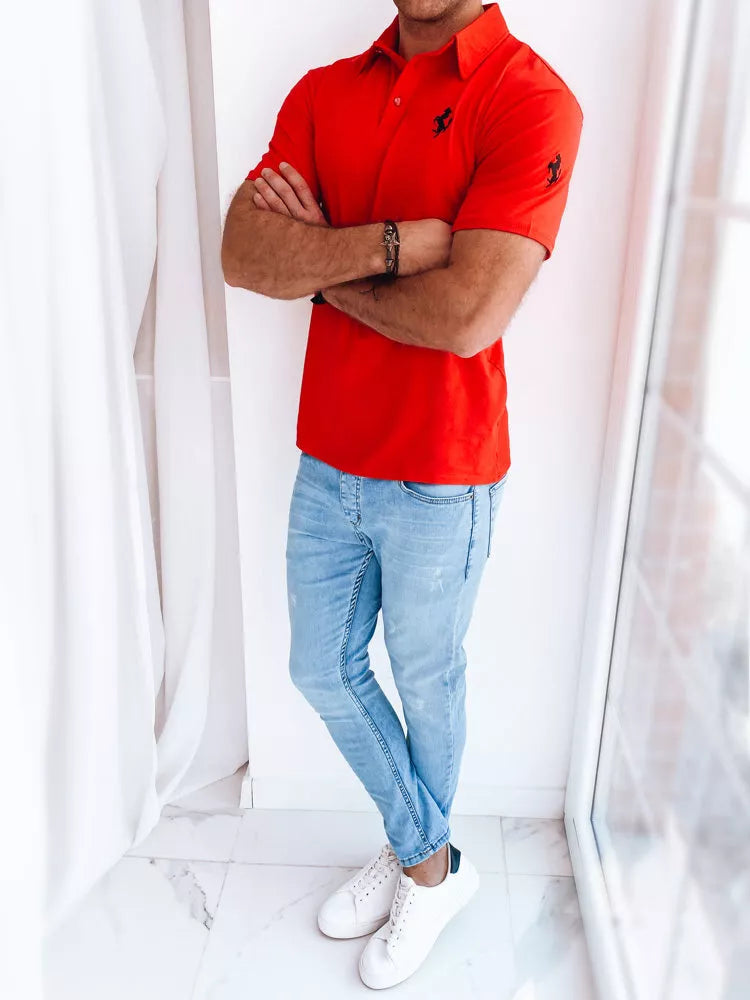 Raudoni polo marškinėliai Horen