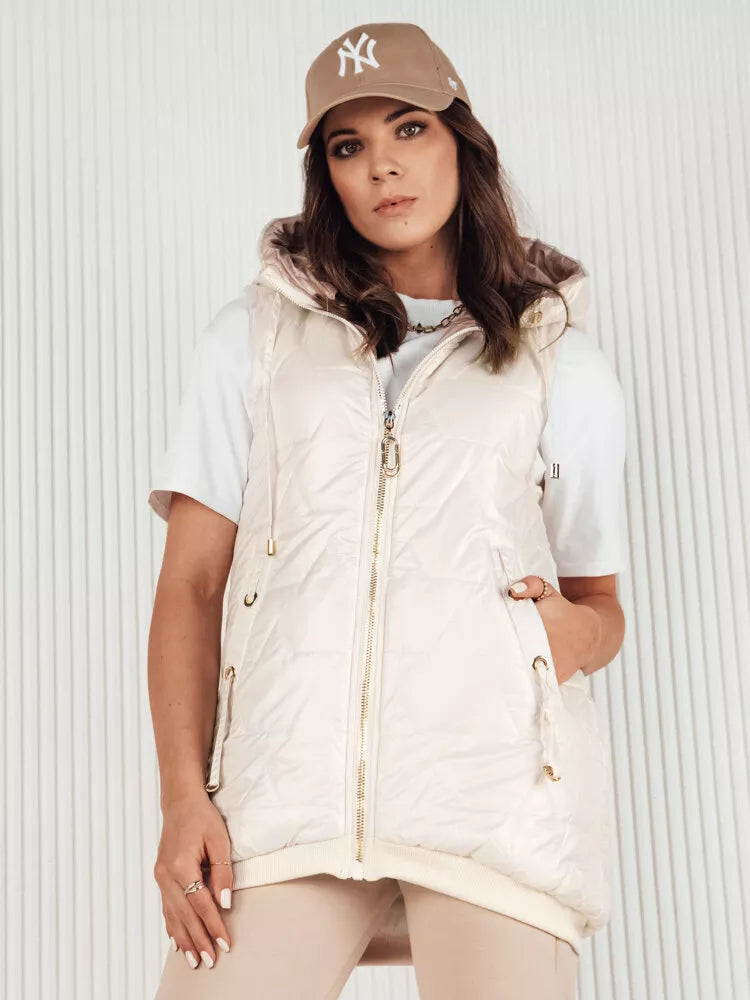 Moteriška balta liemenė su gobtuvu Kolin