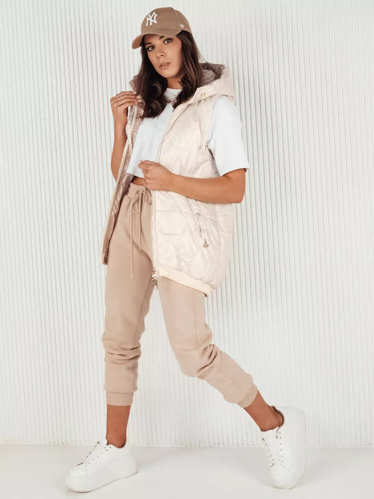 Moteriška balta liemenė su gobtuvu Kolin