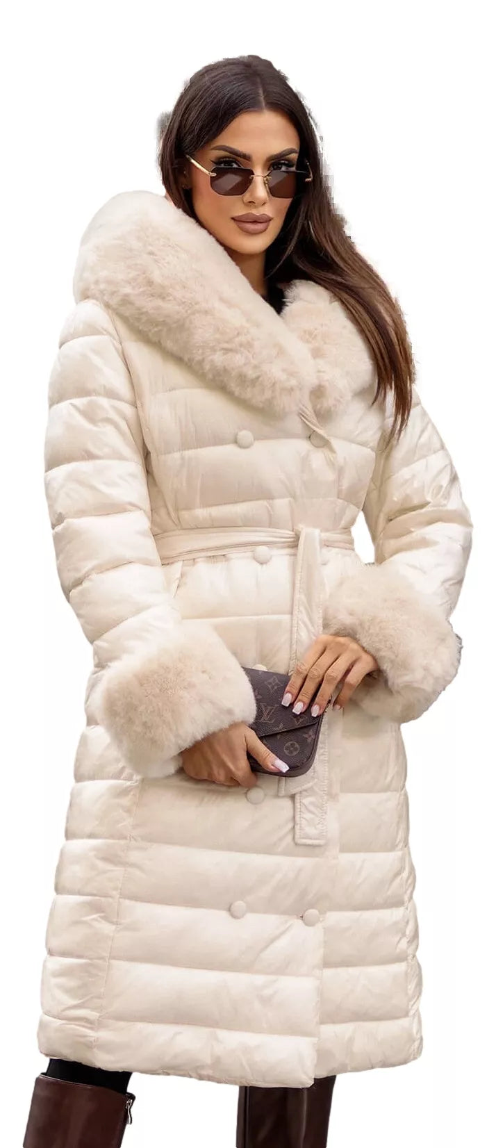 Moteriškas baltos spalvos paltas Karum