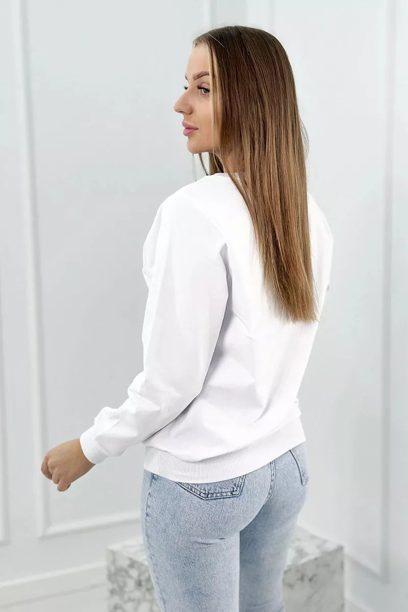 Moteriškas baltas džemperis Vintage