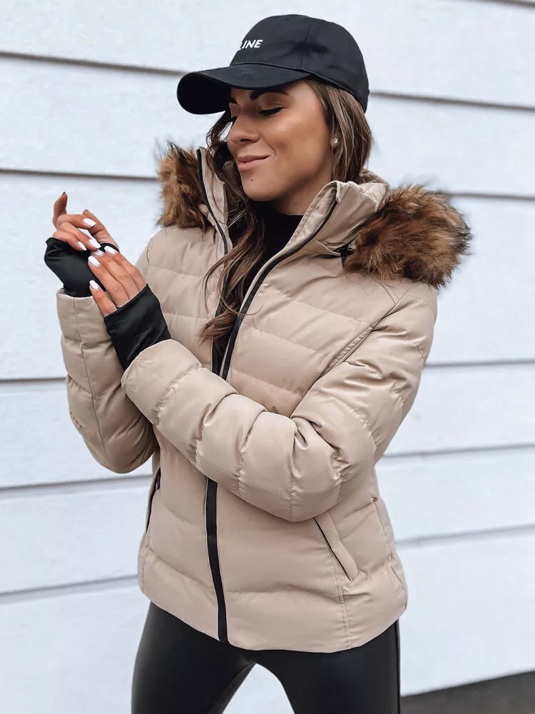 Moteriška smėlio spalvos žieminė striukė Paloma