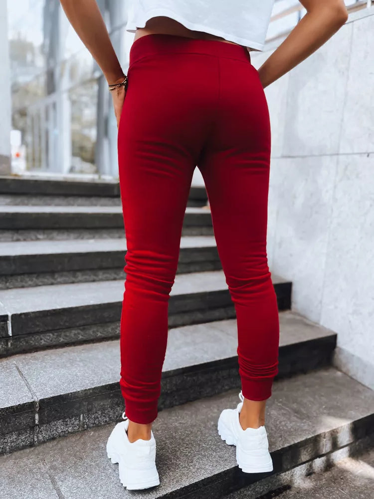 Moteriškos bordo laisvalaikio kelnės Flor