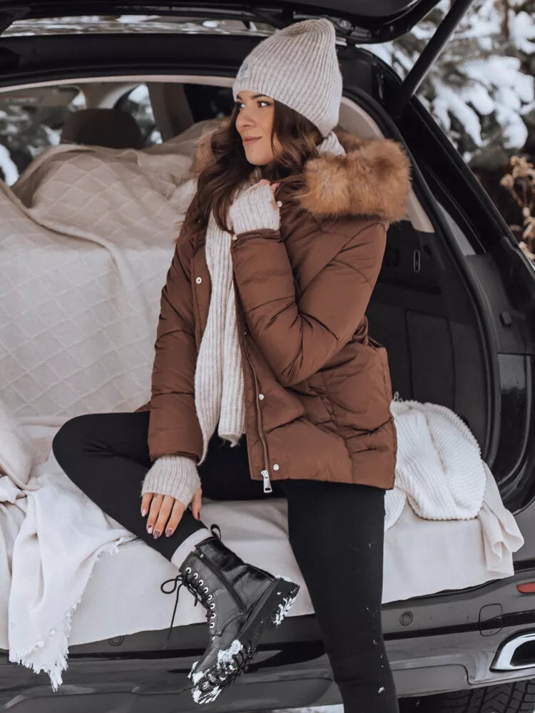 Ruda moteriška striukė Risk