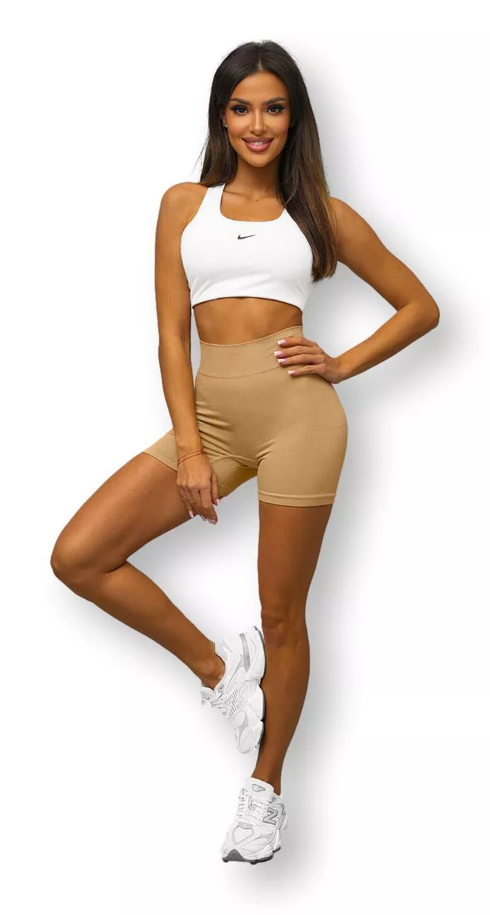 Moteriški rusvi biker šortai Odom