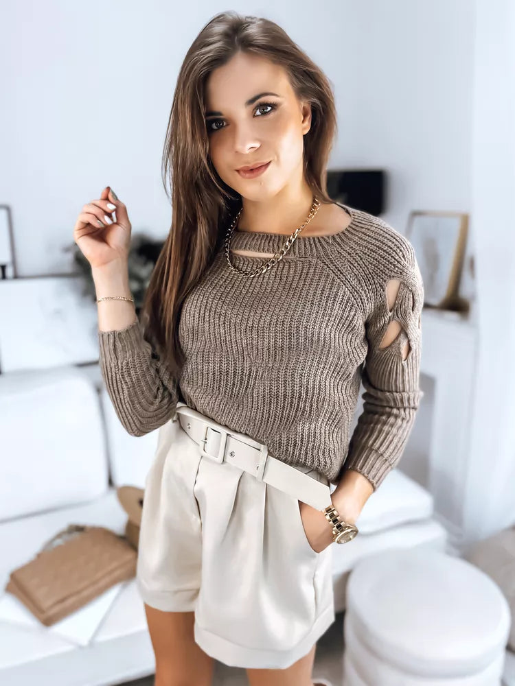 Moteriškas rusvas megztinis Liucin