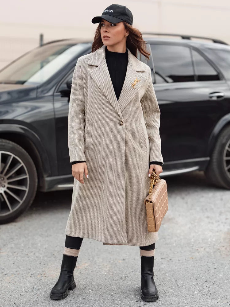 Moteriška rusvos spalvos paltas Abel