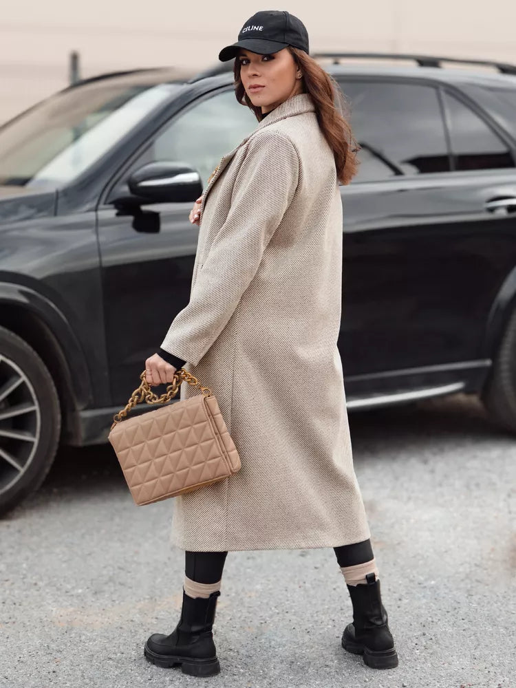 Moteriška rusvos spalvos paltas Abel