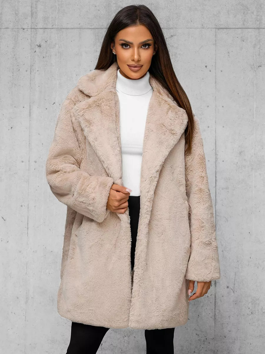 Moteriška rusvos spalvos paltas Klara