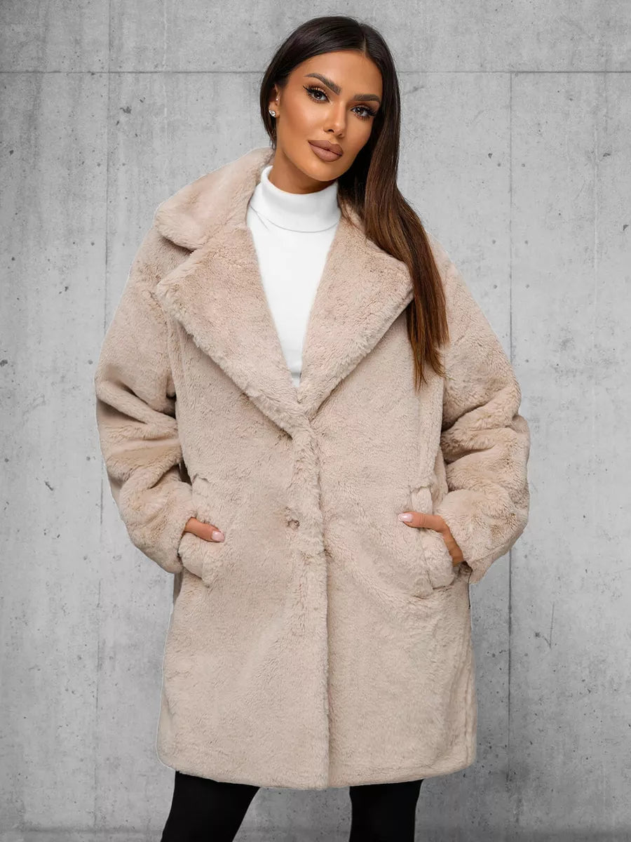 Moteriška rusvos spalvos paltas Klara