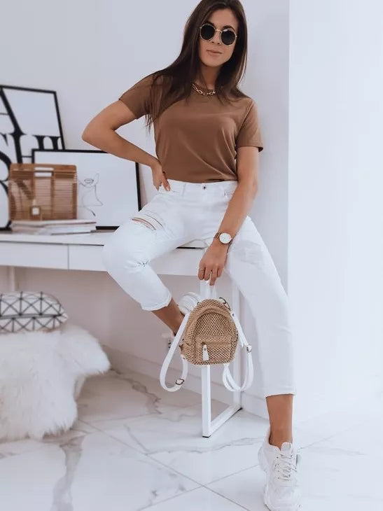 Moteriški rudos spalvos marškinėliai Mayla