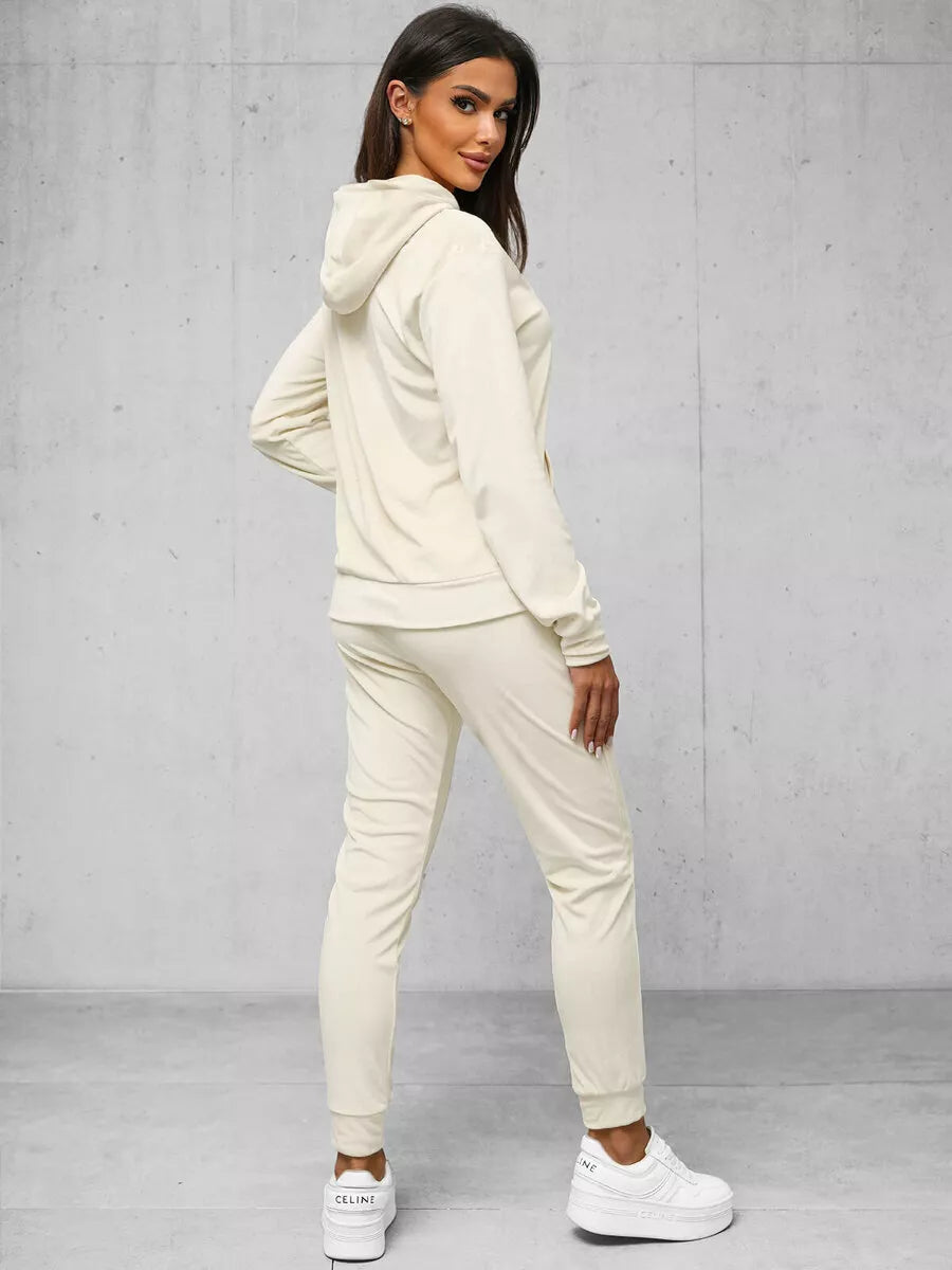 Moteriškas rusvas veliūrinis komplektas Softi