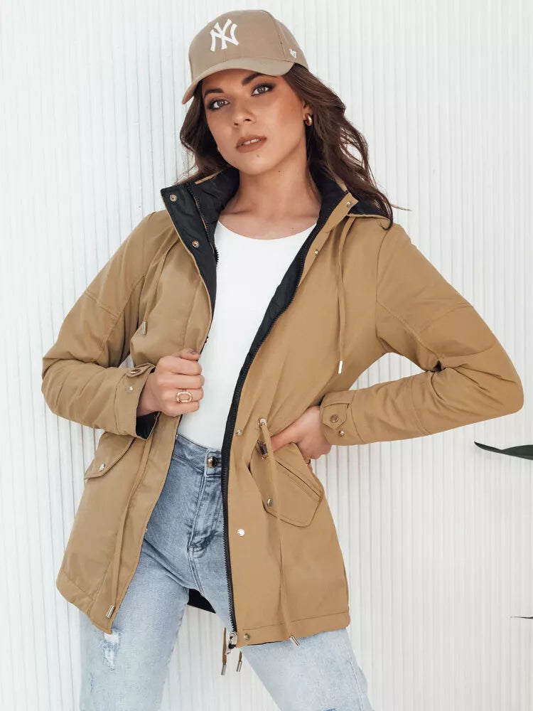 Moteriška dvipusė ruda-juoda striukė Elvina