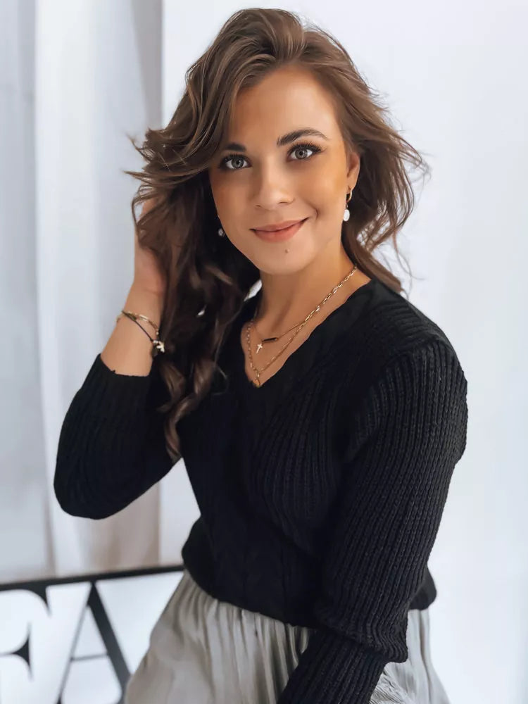 Moteriškas megztinis juodas Mira