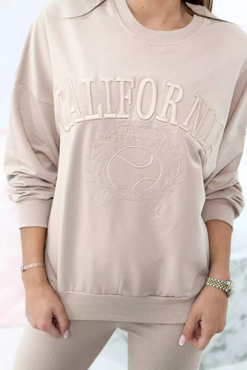 Moteriškas šviesios smėlio spalvos komplektas California