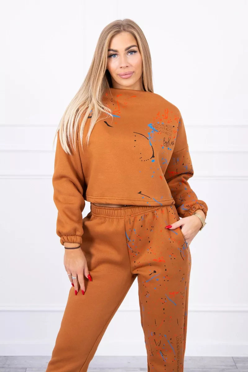 Moteriškas ryškios rudos spalvos komplektas Splash