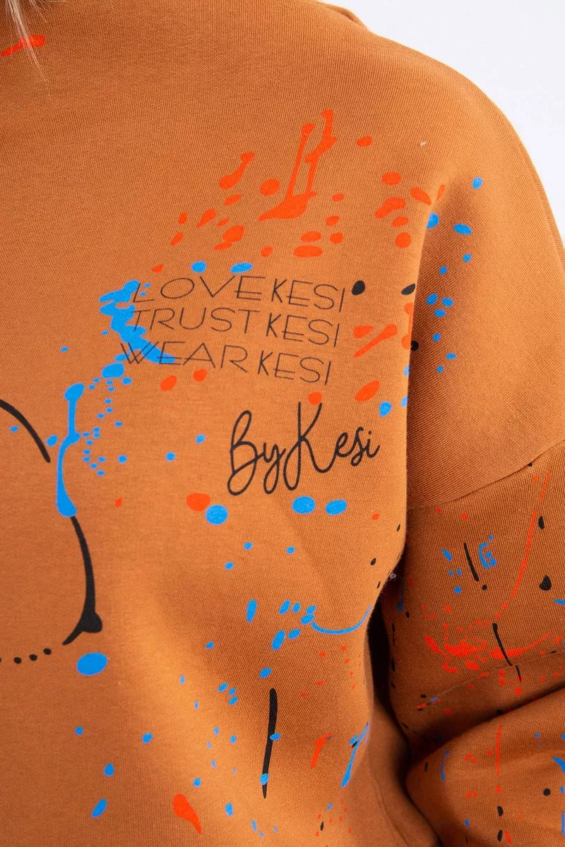 Moteriškas ryškios rudos spalvos komplektas Splash