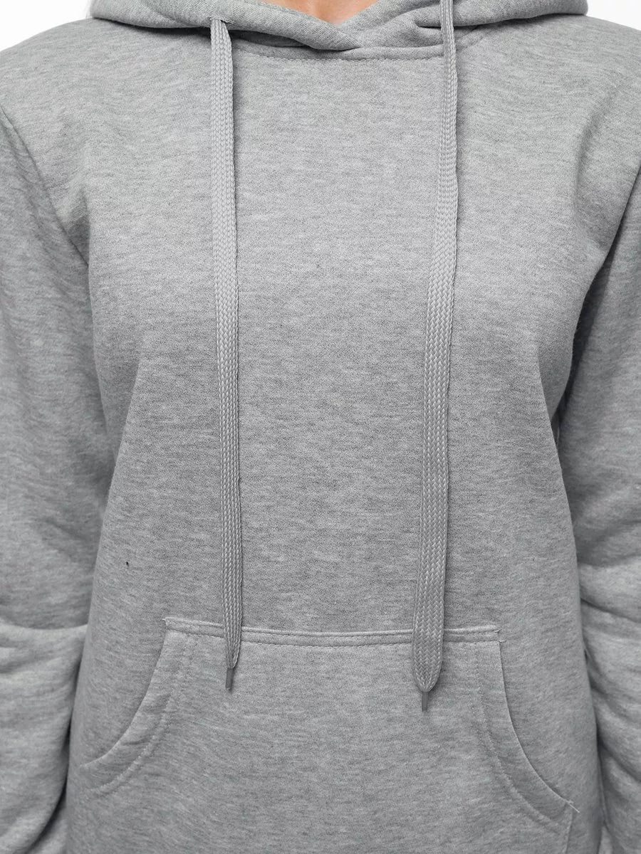 Moteriška šviesiai pilka suknelė su gobtuvu Megan